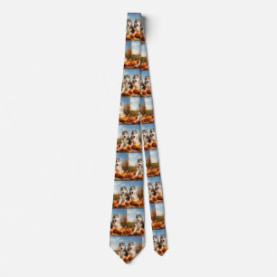 Alaskan Malamute Puppy Autumn Delight Pumpkin Tie