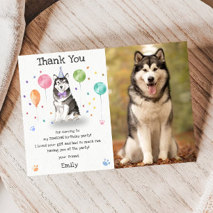Alaskan Malamute Puppy Dog Birthday Thank You Card