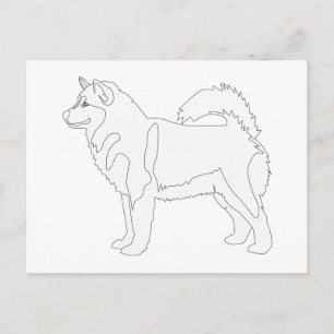 Alaskan Malamute Ready to Colour and Customise Postcard