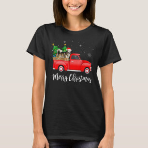 Alaskan Malamute Red Truck Christmas Tree Xmas Dog T-Shirt