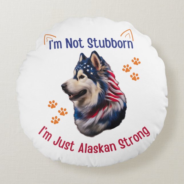 Alaskan Malamute Round Cushion (Front)