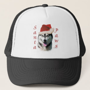 Alaskan Malamute Santa Paws Trucker Hat