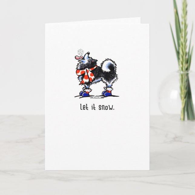 Alaskan Malamute / Siberian Husky Let it Snow Holiday Card (Front)