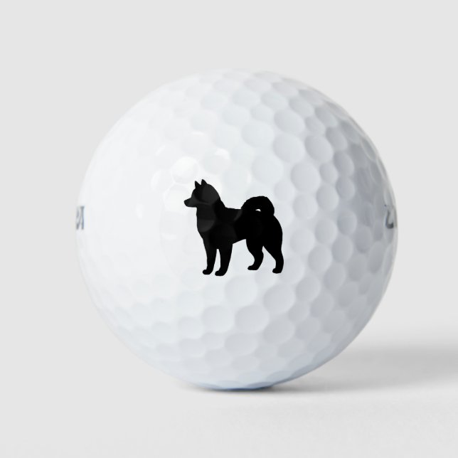 Alaskan Malamute Silhouette Golf Balls (Front)
