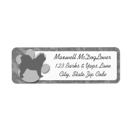 Alaskan Malamute Silhouette Return Address Label