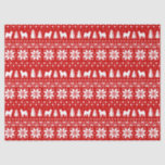 Alaskan Malamute Silhouettes Christmas Pattern Tissue Paper<br><div class="desc">Fun Red and White Christmas Sweater Style Pattern with Malamute Silhouettes</div>