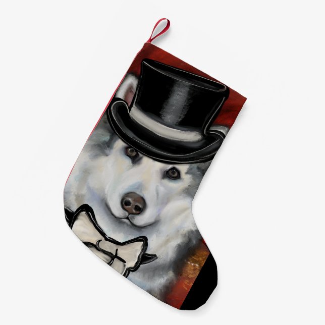 Alaskan Malamute Small Christmas Stocking (Front (Hanging))