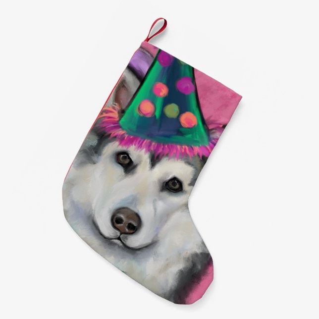 ALASKAN MALAMUTE   SMALL CHRISTMAS STOCKING (Front (Hanging))