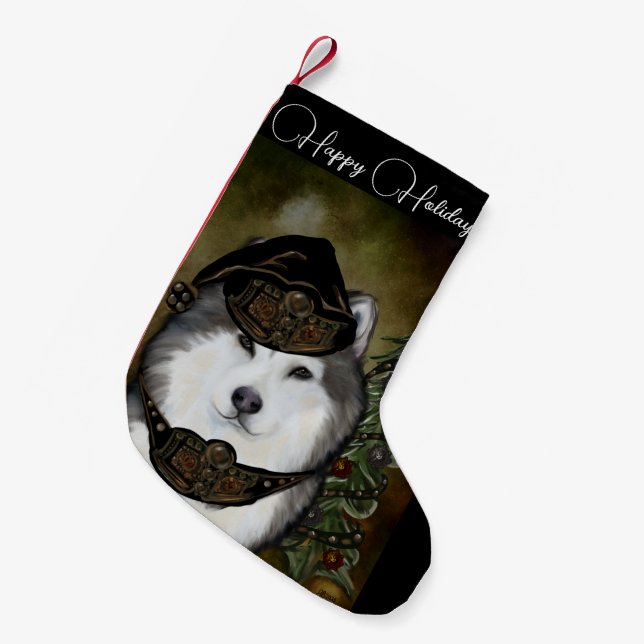 Alaskan Malamute  Small Christmas Stocking (Front (Hanging))