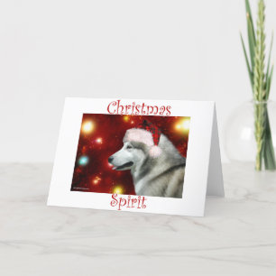 Alaskan Malamute Spirit Holiday Card