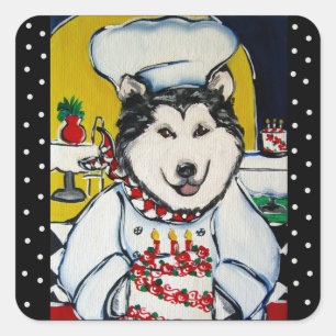 ALASKAN MALAMUTE SQUARE STICKER