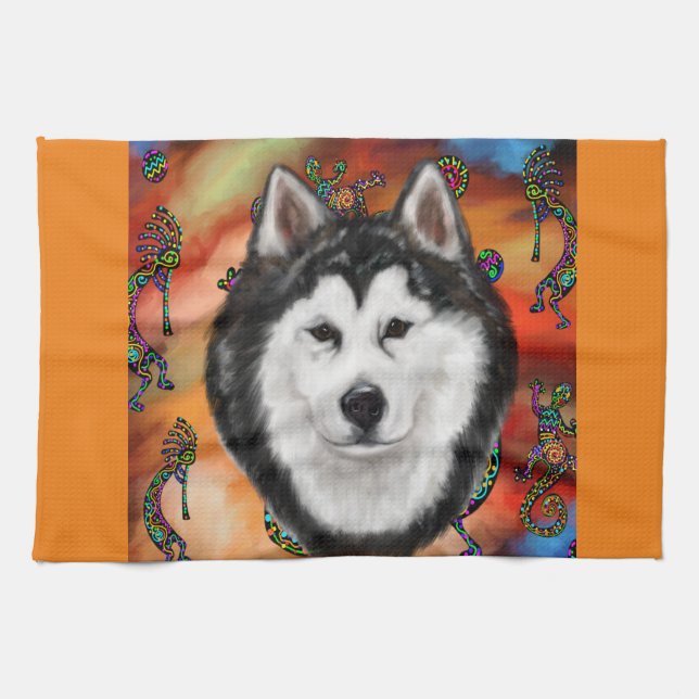 ALASKAN MALAMUTE TEA TOWEL (Horizontal)