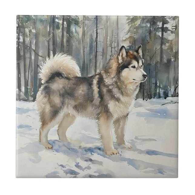 Alaskan Malamute Tile (Front)