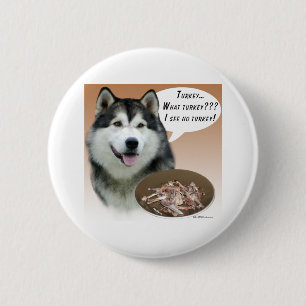Alaskan Malamute Turkey - Button
