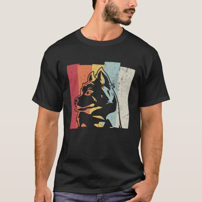 Alaskan Malamute Vintage Retro T-Shirt (Front)