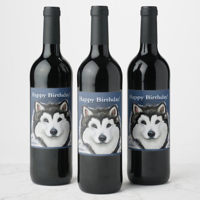 Alaskan Malamute         Wine Label (Bottles)