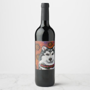ALASKAN MALAMUTE     WINE LABEL