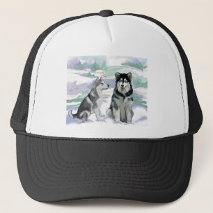 Alaskan Malamute Winter Scene Trucker Hat