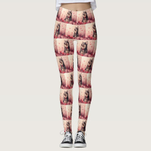 Alaskan Malamute with Roses - Valentine's Day Leggings