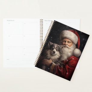 Alaskan Malamute with Santa Claus Christmas Planner