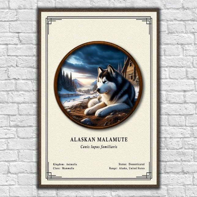 Alaskan Malamute Zoology Series Poster (Creator Uploaded)