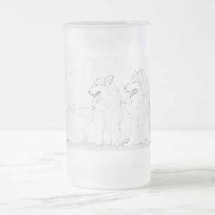 Alaskan Malamutes Frosted Glass Beer Mug