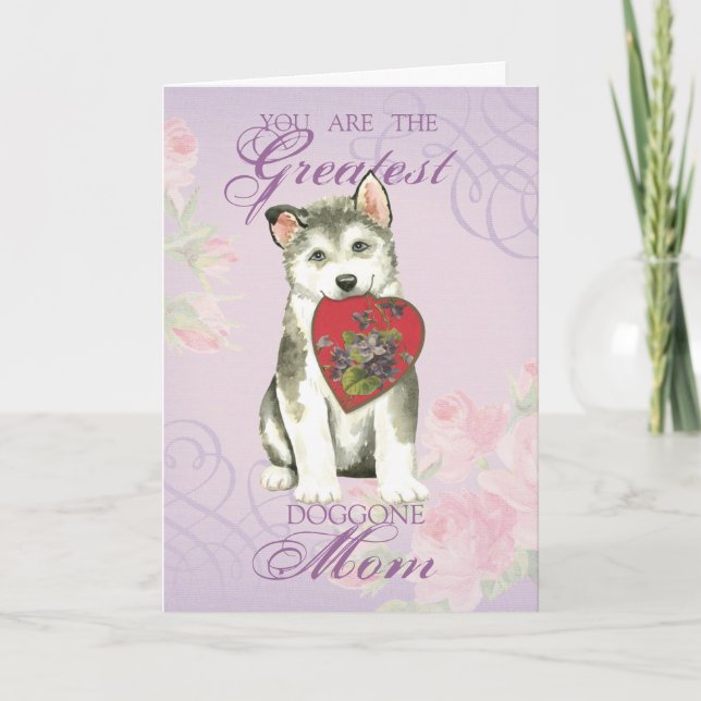 Alaskan Malemute Heart Mum Card (Front)