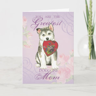 Alaskan Malemute Heart Mum Card