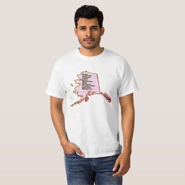 Alaskan Map & Facts Vendredi Filter T-Shirt (Front Full)