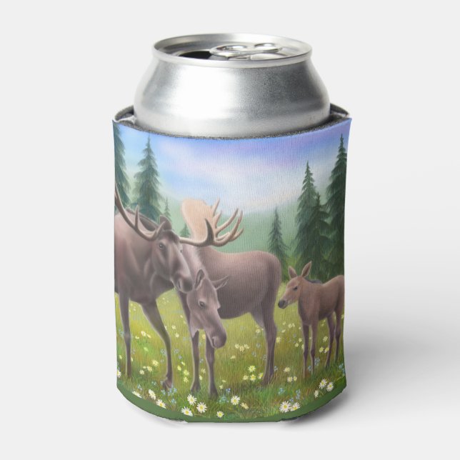 Alaskan Moose Family Can Cooler (Can Front)