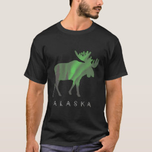 Alaskan Moose With Aurora Borealis Souvenir Hoodie T-Shirt