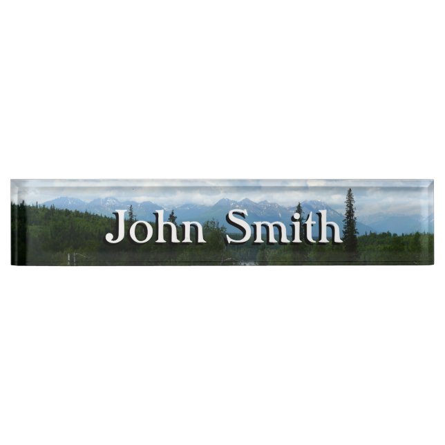 Alaskan Mountain Range Panoramic Photography Nameplate (Front)