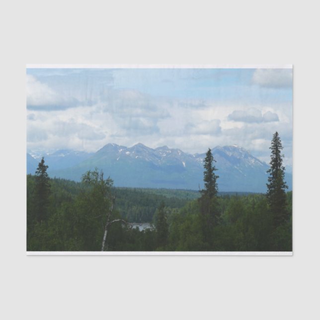Alaskan Mountain Range Panoramic Photography Tissue Paper (Front)