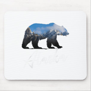 Alaskan Mountains Bear Grizzly Alaska State Souven Mouse Mat