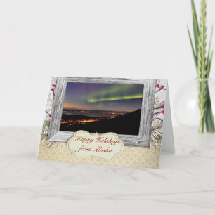 Alaskan Northern Lights Holiday Greeting Card