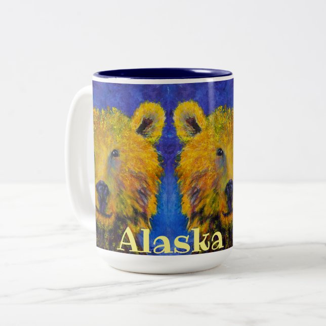 Alaskan PeekaBear 15oz Coffee Mug (Front Left)