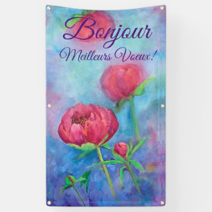 Alaskan Peonies "Bonjour" outdoor banner