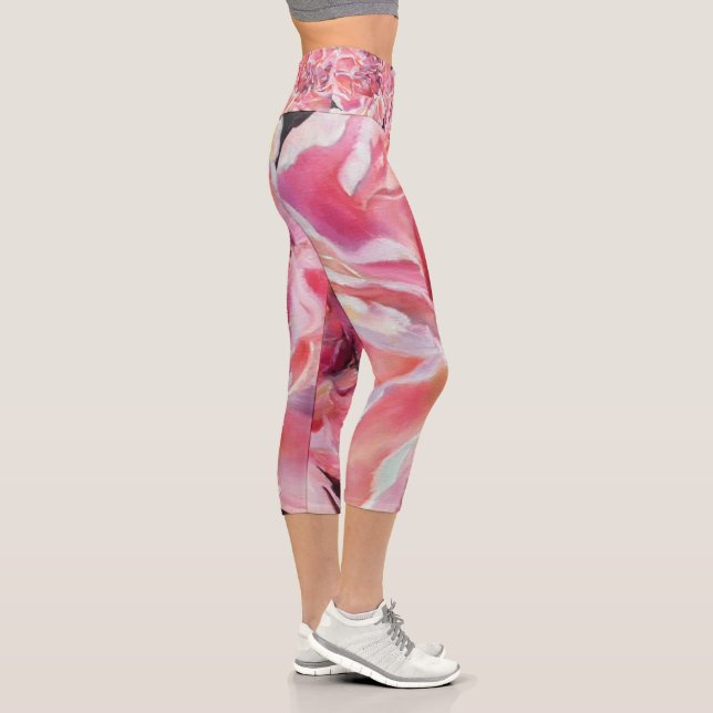 Alaskan Peonies Capri Pants Leggings (Right)