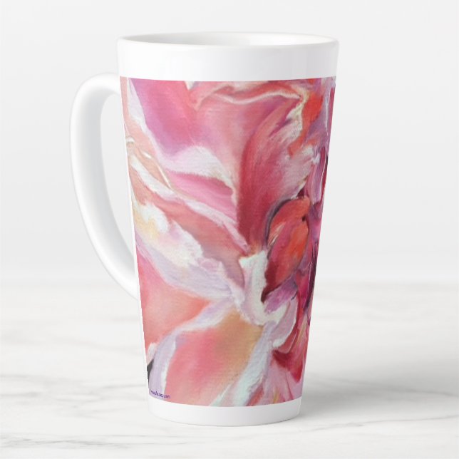 Alaskan Peonies Floral Latte Mug (Left Angle)