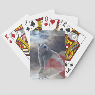 Alaskan Polar Bear American Flag Playing Cards