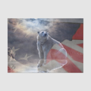 Alaskan Polar Bear American Flag Tissue Paper
