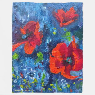 Alaskan Poppies fleece blanket