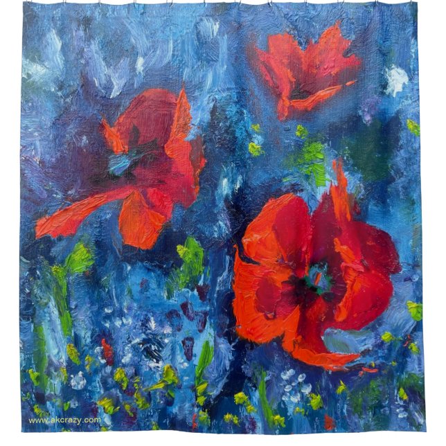 Alaskan Poppies Shower Curtain (Front)