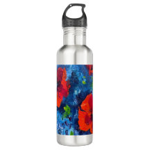 Alaskan Poppies Stainless Steel Water Bottle