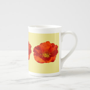 Alaskan Red Poppy Colourful Flower Bone China Mug
