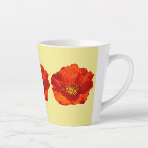 Alaskan Red Poppy Colourful Flower Latte Mug