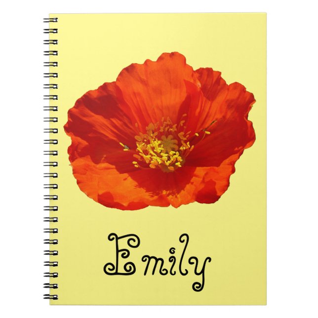 Alaskan Red Poppy Colourful Flower Notebook (Front)