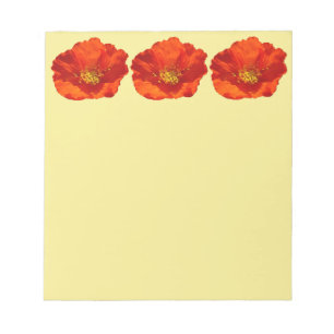 Alaskan Red Poppy Colourful Flower Notepad