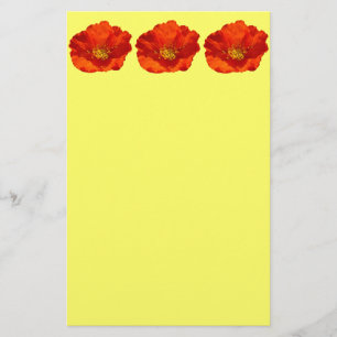 Alaskan Red Poppy Colourful Flower Stationery
