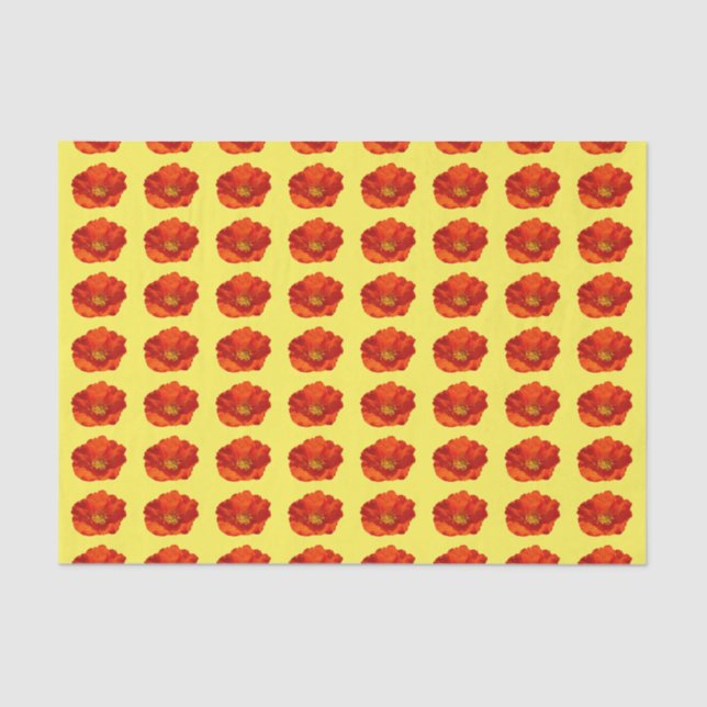 Alaskan Red Poppy Colourful Flower Tissue Paper (Front)